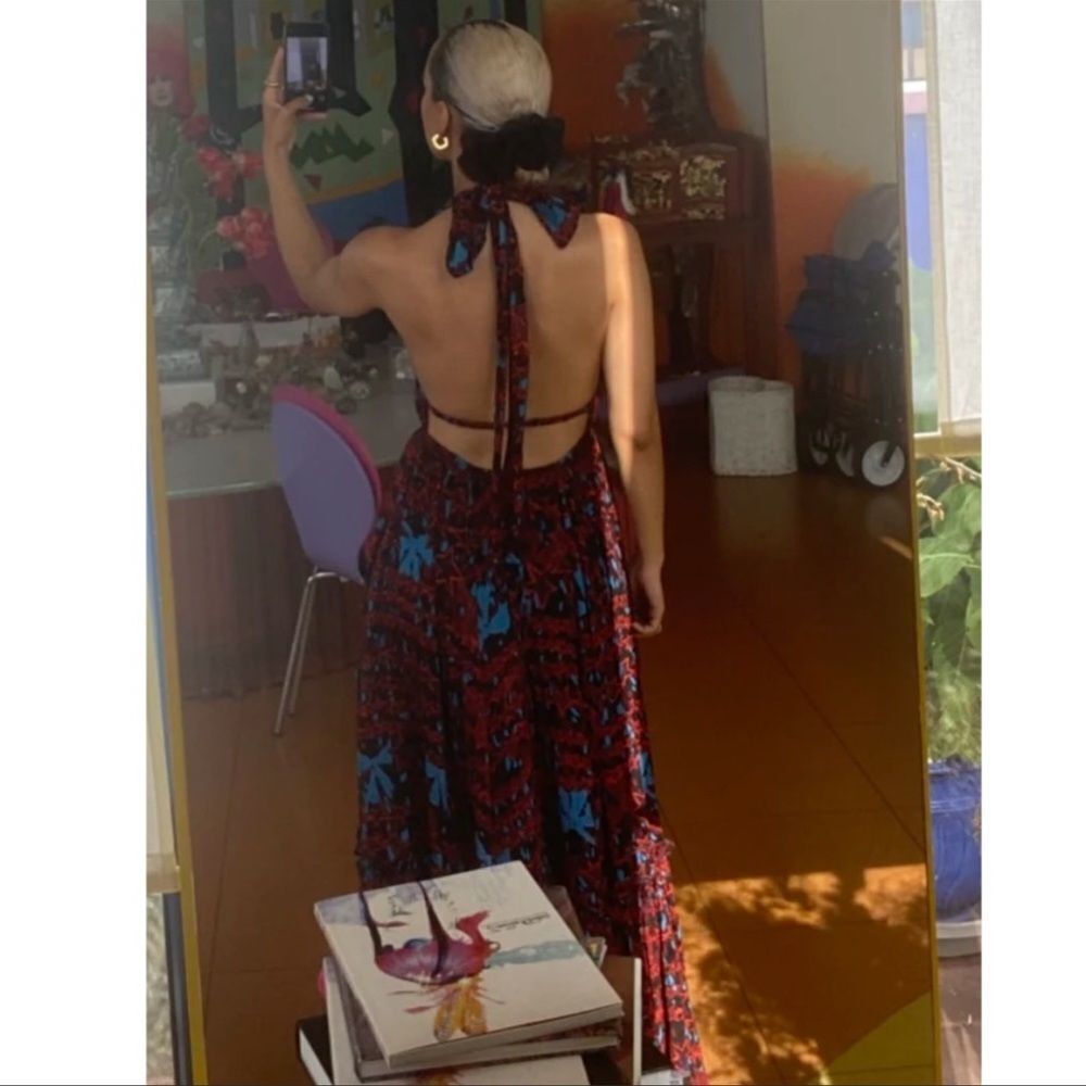 Free People X Zandra Rhodes Super Nova Maxi Halter Dress XS boho NWOT RARE - Picture 10 of 10